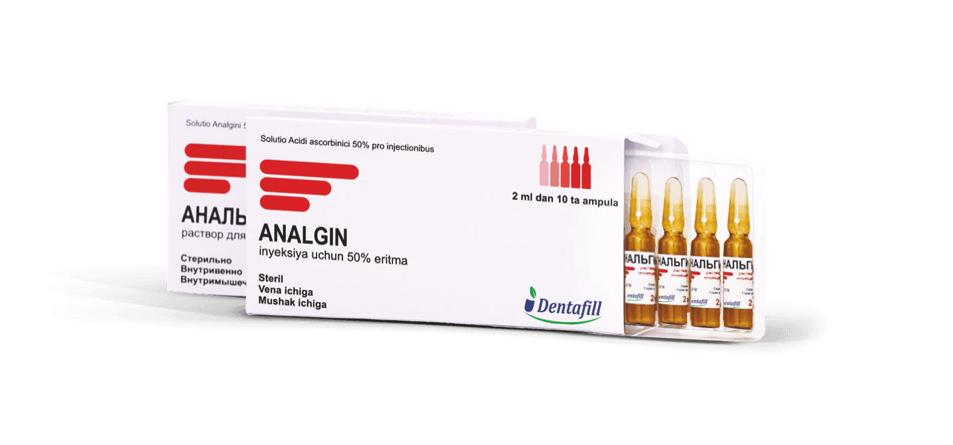 ANALGIN inyeksiya uchun eritma 1ml 50% N5