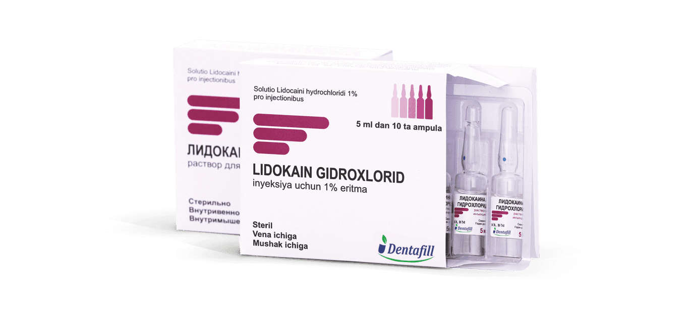 LIDOKAINA GIDROXLORID inyeksiya uchun eritma 5ml 1% N5